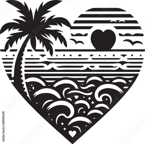 palm tree in the shape of heart