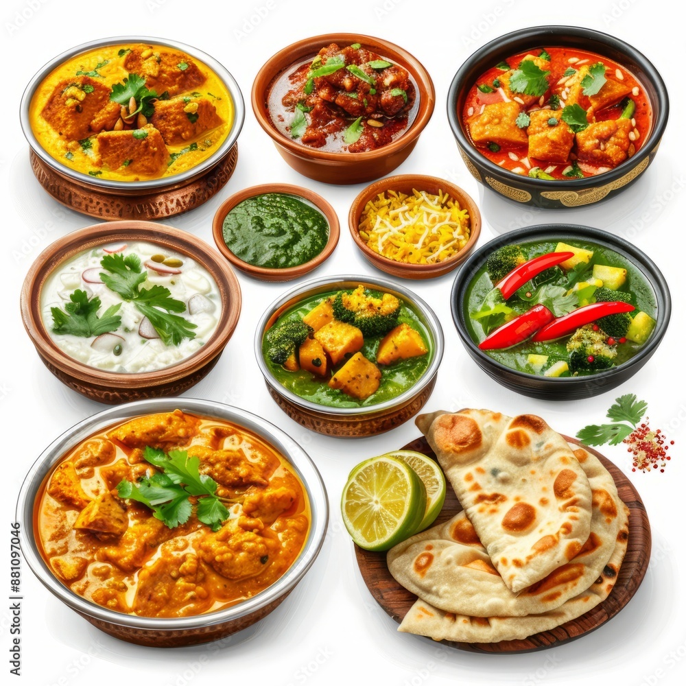 Indian south Indian food on white background Indian south Indian food on white background
