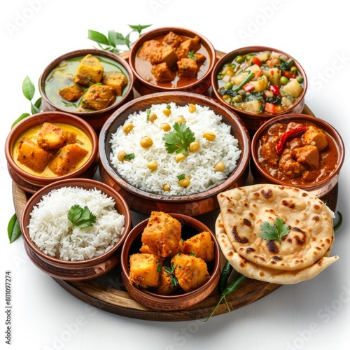 Indian south Indian food on white background " ai generated "