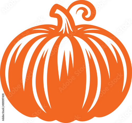 Pumpkin icon silhouette vector. Pumpkin colorful logo.