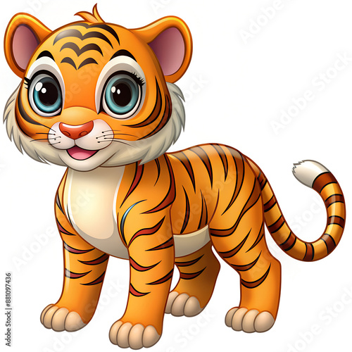 Illustration of a tiger on a white background