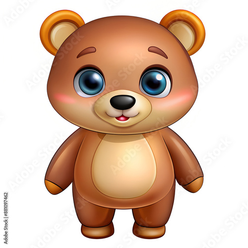 Cartoon illustration funny happy bear character