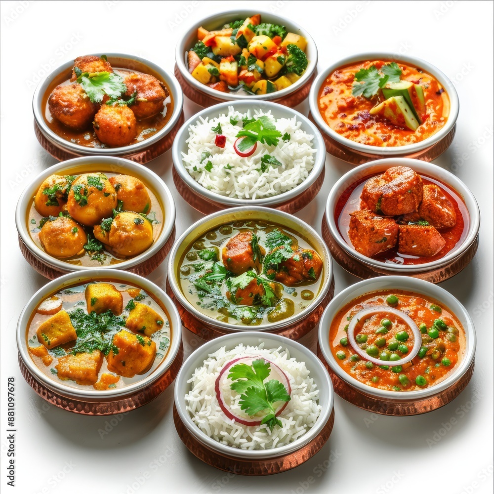 Indian south Indian food on white background Indian south Indian food on white background