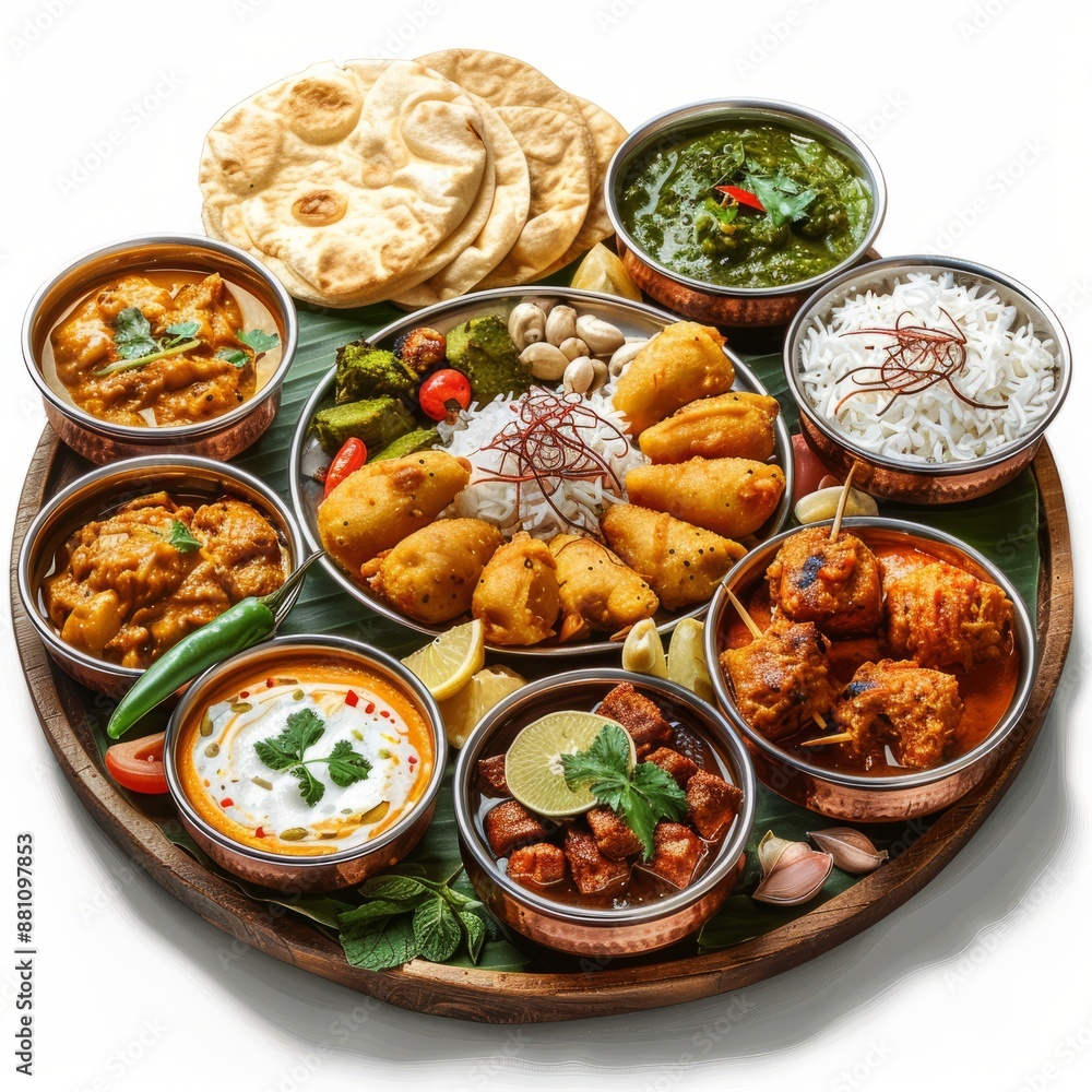 Indian south Indian food on white background Indian south Indian food on white background