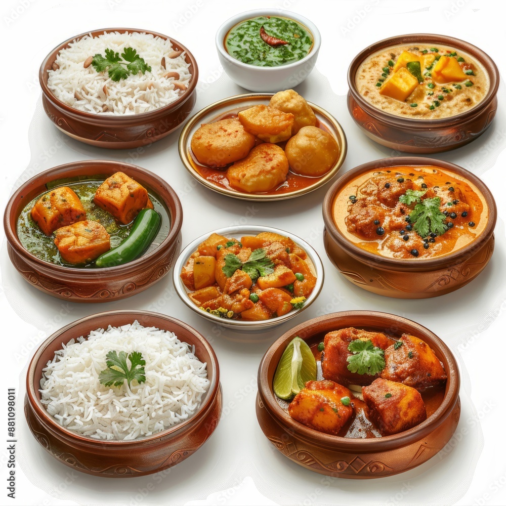 Indian south Indian food on white background Indian south Indian food on white background