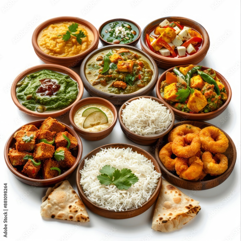 Indian south Indian food on white background 