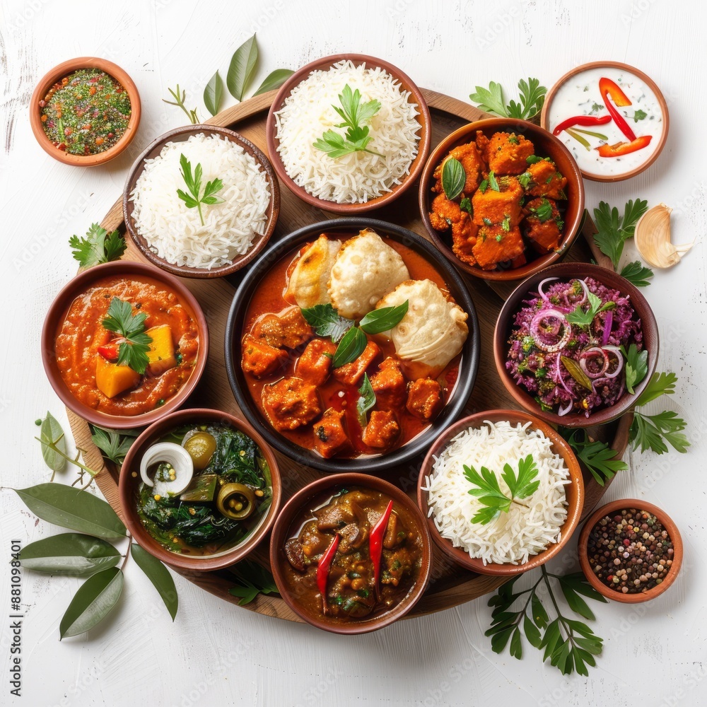 indian south indian food on white background indian south indian food on white background
