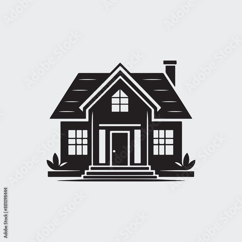 Real estate home hand drawn house silhouette logo