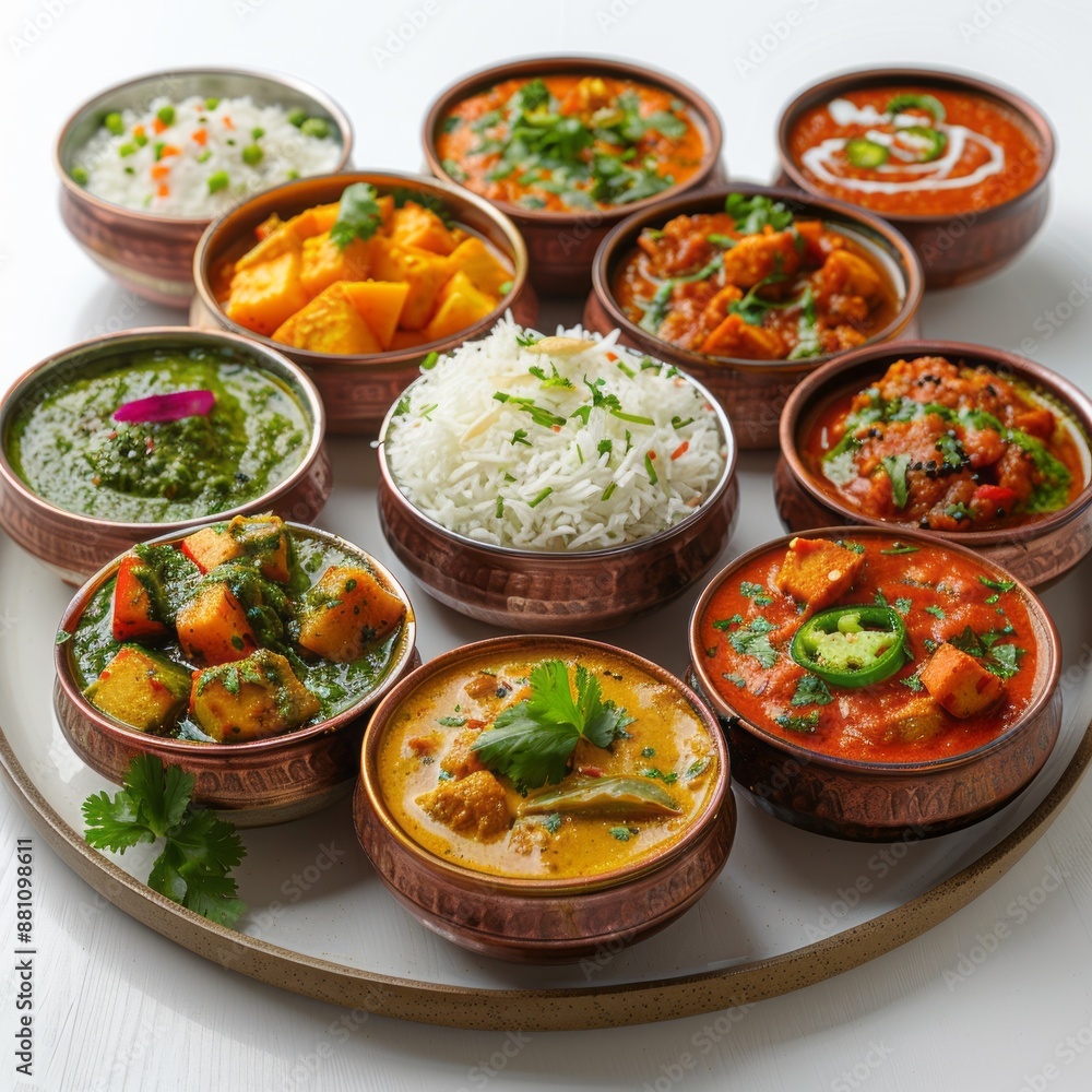 indian south indian food on white background indian south indian food on white background