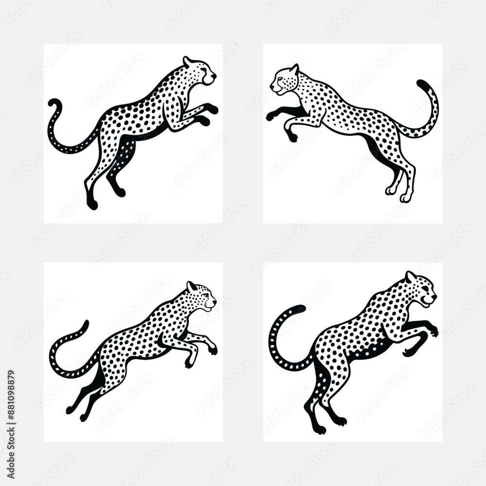 Obraz premium set of cheetah