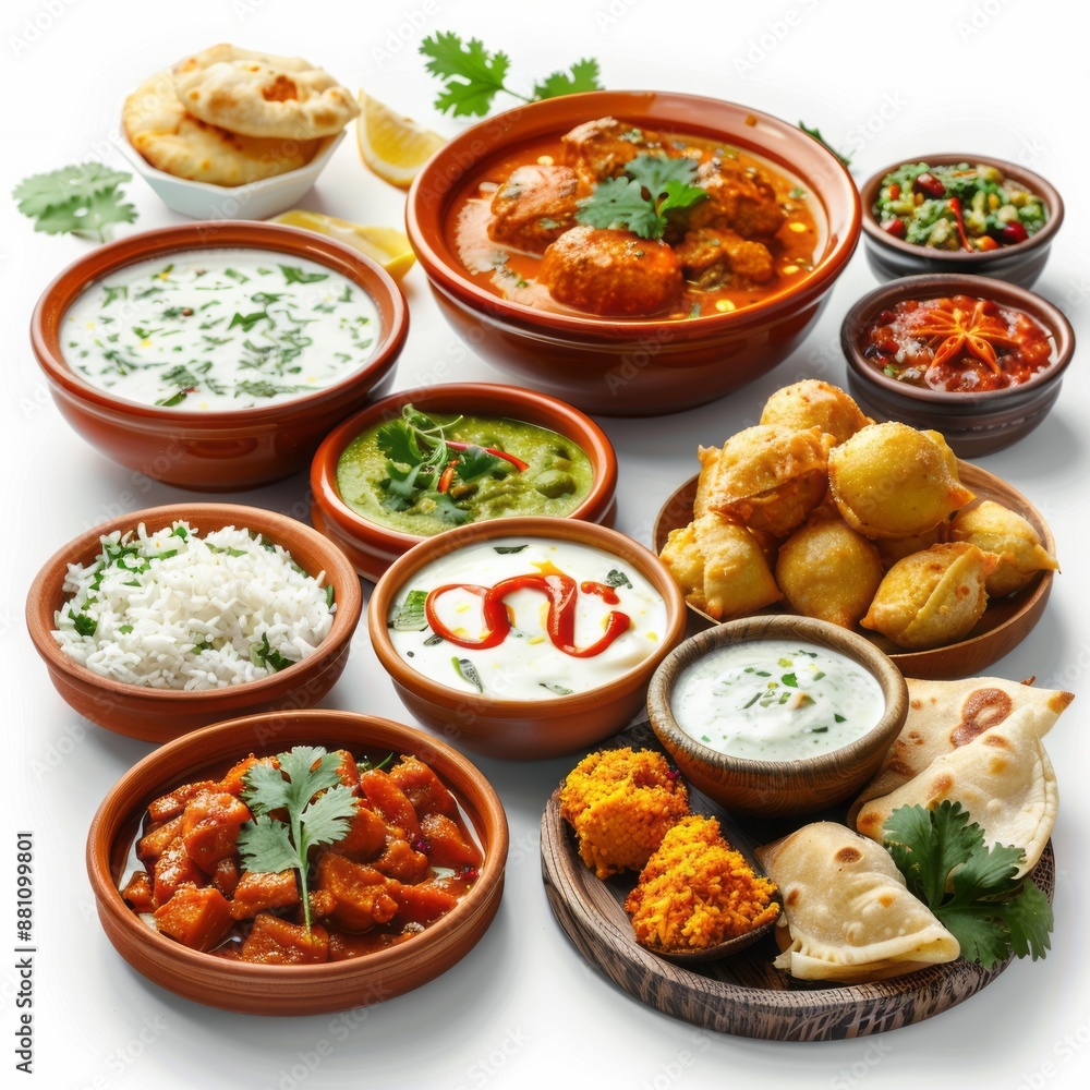 indian south indian food on white background indian south indian food on white background