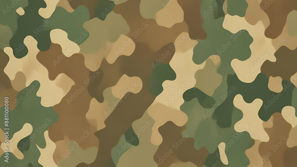 Fototapeta premium War camouflage seamless texture, 16:9, with copyspace, 300 dpi
