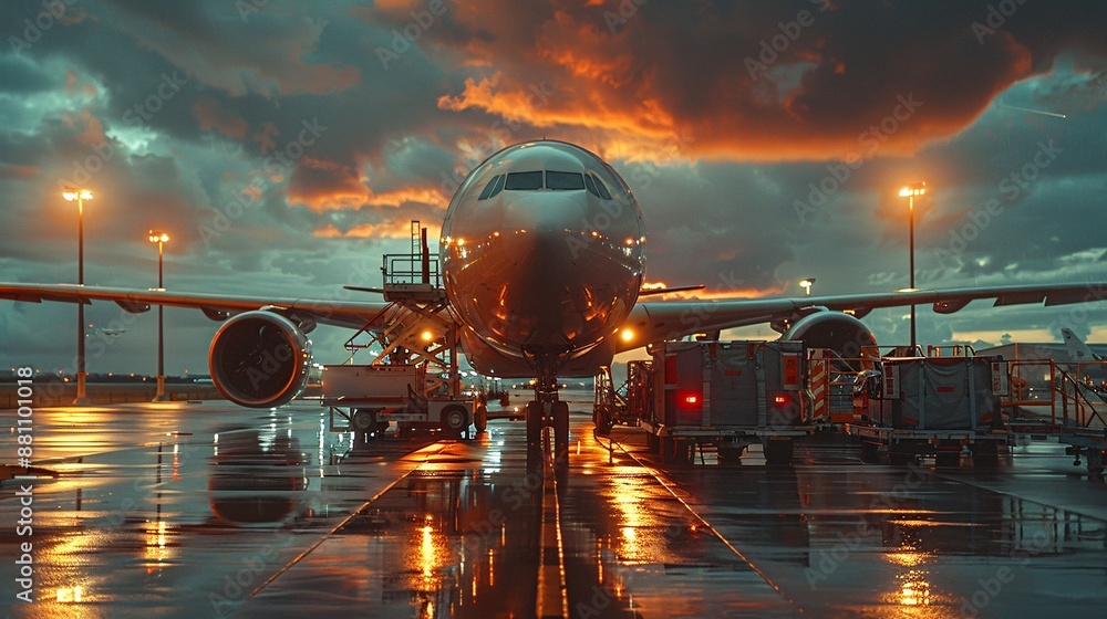 Loading of goods onto a cargo plane Loading of goods onto a cargo plane