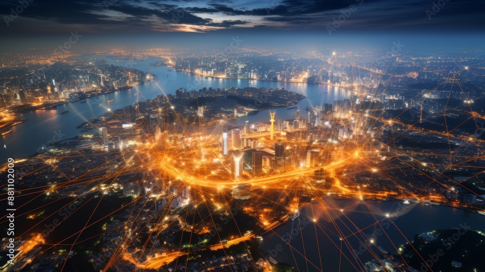 Asia digital map global network, high speed data transfer for business and telecommunication Asia digital map global network, high speed data transfer for business and telecommunication
