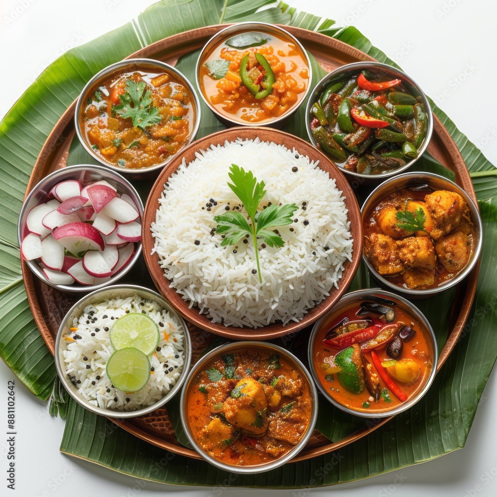 kerala food on white background kerala food on white background