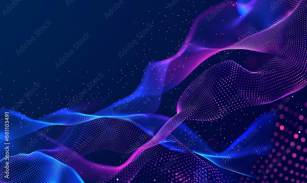 Abstract blue gradient background with digital waves and dots vector presentation design template for business technology concept Abstract blue gradient background with digital waves and dots vector presentation design template for business technology concept