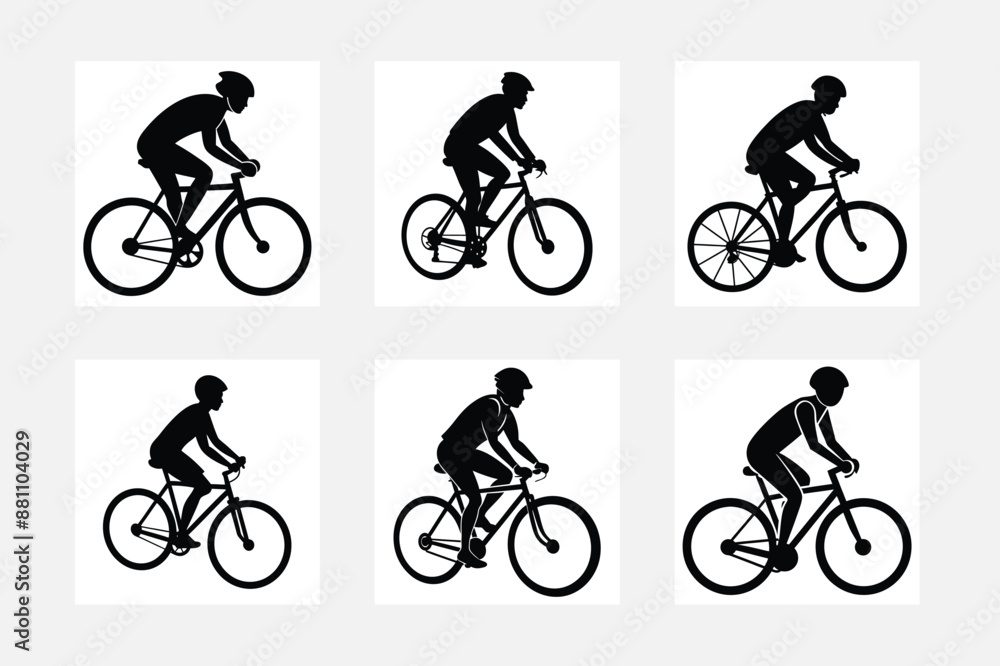 Fototapeta premium silhouette of a cyclist