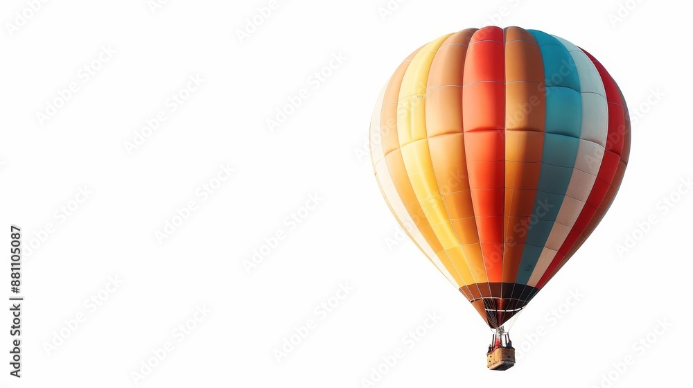 Obraz premium Colorful Hot Air Balloon Isolated on White Background.