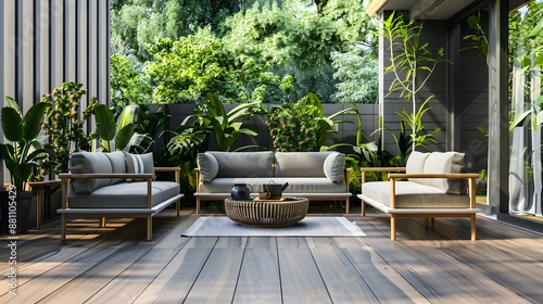 Stylish Terrace. Modern Interior Design Background. 