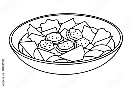 Fattoush Line Art Design Stylish Hand-Drawn Art