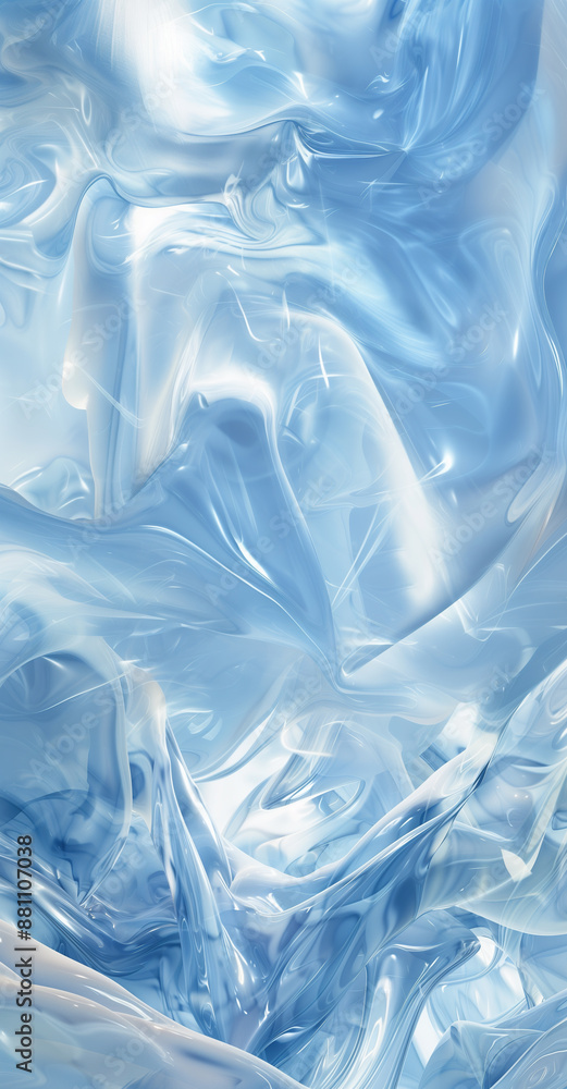 A mesmerizing abstract composition featuring fluid, glass-like blue and white shapes, ideal for backgrounds, design, and artistic inspiration A mesmerizing abstract composition featuring fluid, glass-like blue and white shapes, ideal for backgrounds, design, and artistic inspiration
