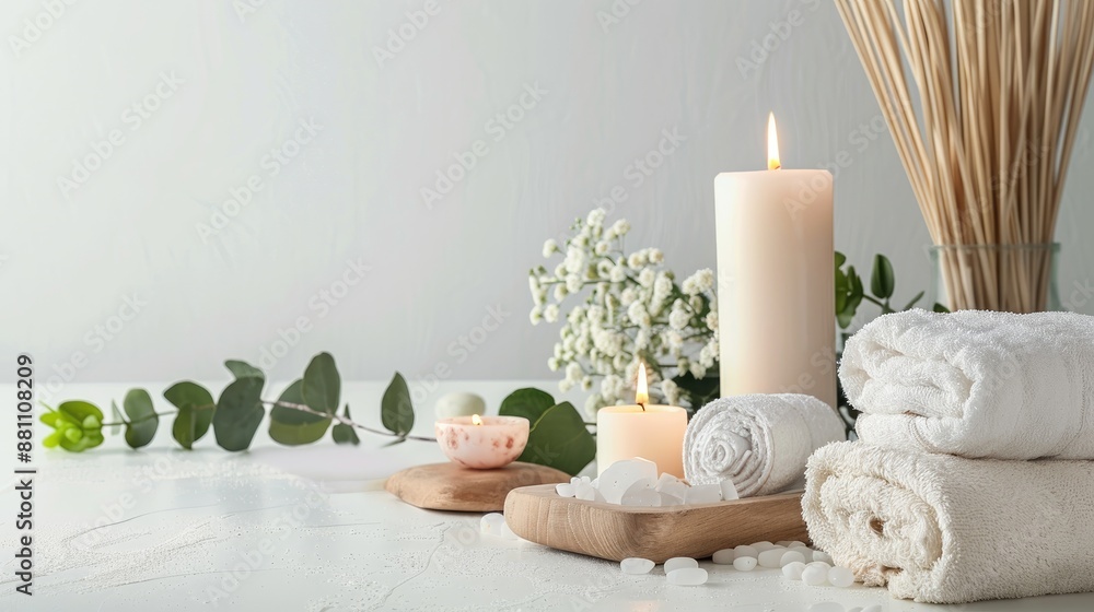 Spa ambiance on white background Spa ambiance on white background