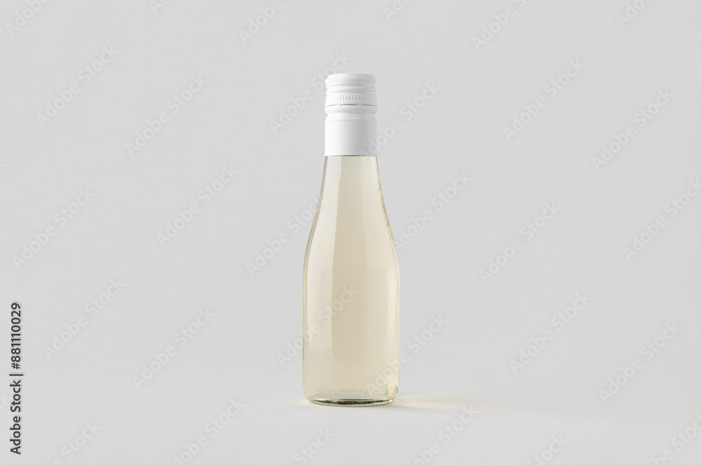 Small white wine bottle mockup. Burgundy, alsace, rhone shape. Small white wine bottle mockup. Burgundy, alsace, rhone shape.
