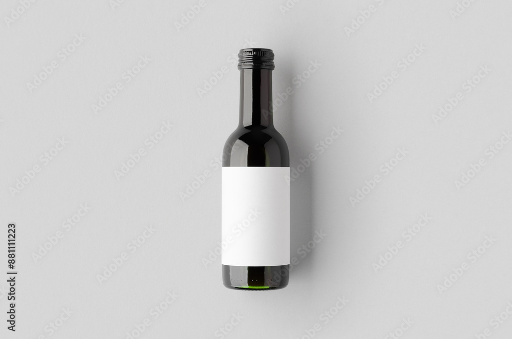 Small red wine bottle mockup. Bordeaux shape. Small red wine bottle mockup. Bordeaux shape.