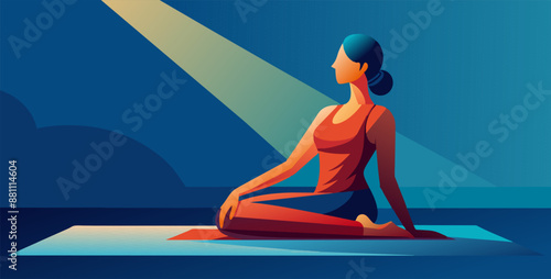 Young woman is enjoying a moment of peace and relaxation as she practices yoga and meditation, highlighting the importance of these practices for mental well being