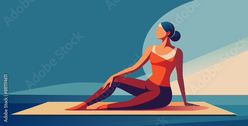 Young woman is enjoying a moment of peace and relaxation as she practices yoga and meditation, highlighting the importance of these practices for mental well being