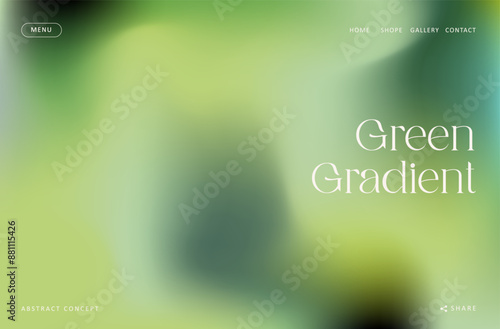 Trendy gradient green fluid wave background landing page, colorful abstract liquid. Modern design wallpaper for banner, poster, cover, flyer, presentation, advertising