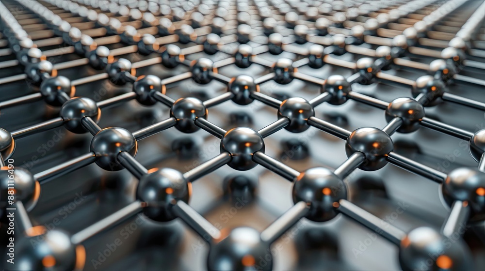 Grid surface. Astract science or technology background. Digital background with spheres and connecting chemical bonds. Symmetrical structure. Illustration for poster, cover, brochure or presentation. Grid surface. Astract science or technology background. Digital background with spheres and connecting chemical bonds. Symmetrical structure. Illustration for poster, cover, brochure or presentation.