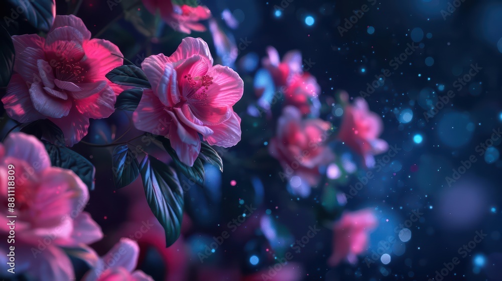 A supernatural scene features enchanted gardens where luminous flowers bloom in response to whispered words of affection A supernatural scene features enchanted gardens where luminous flowers bloom in response to whispered words of affection