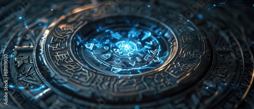 Wallpaper Mural A supernatural scene features enchanted devices that emit radiant beams Torontodigital.ca