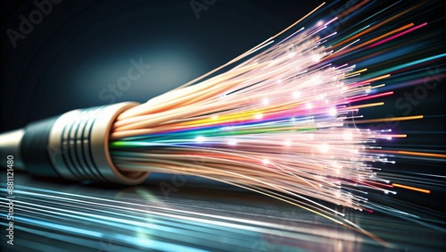 Fiber Optic Cable: The Future of Connectivity - A close-up shot of a fiber optic cable, showcasing the intricate network of fibers that transmit data at incredible speeds. This image embodies the powe photo