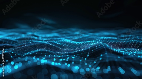 Abstract Blue Digital Network Pattern