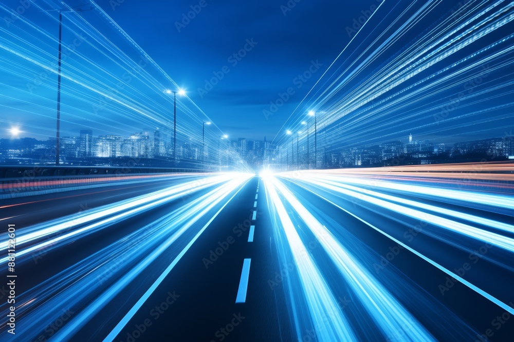 Urban traffic rush hour car headlights and city night transport in motion blur long exposure Urban traffic rush hour car headlights and city night transport in motion blur long exposure