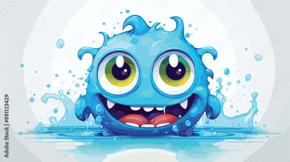 Blue Monster with Big Eyes vector Blue Monster with Big Eyes vector