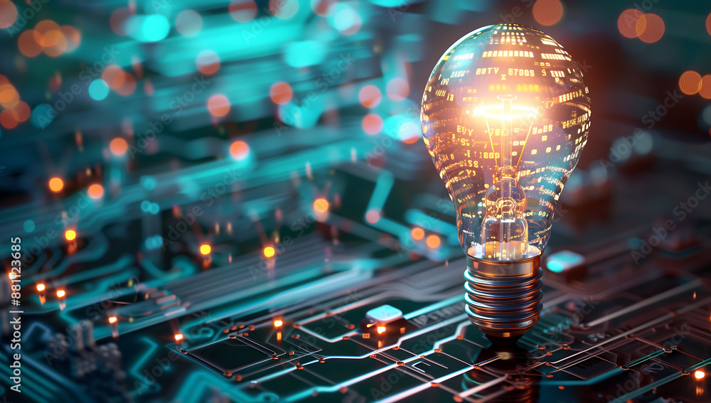 Light bulbs symbolize creative thinking - The art of abstract innovation - The door to the future for startups - Inspiration for creativity.Generative AI Light bulbs symbolize creative thinking - The art of abstract innovation - The door to the future for startups - Inspiration for creativity.Generative AI
