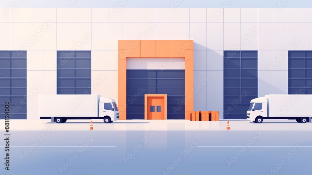 Naklejka premium Industrial sector, complex factory buildings and machinery, flat design illustration, realistic photo, cinematography, hyper realistic