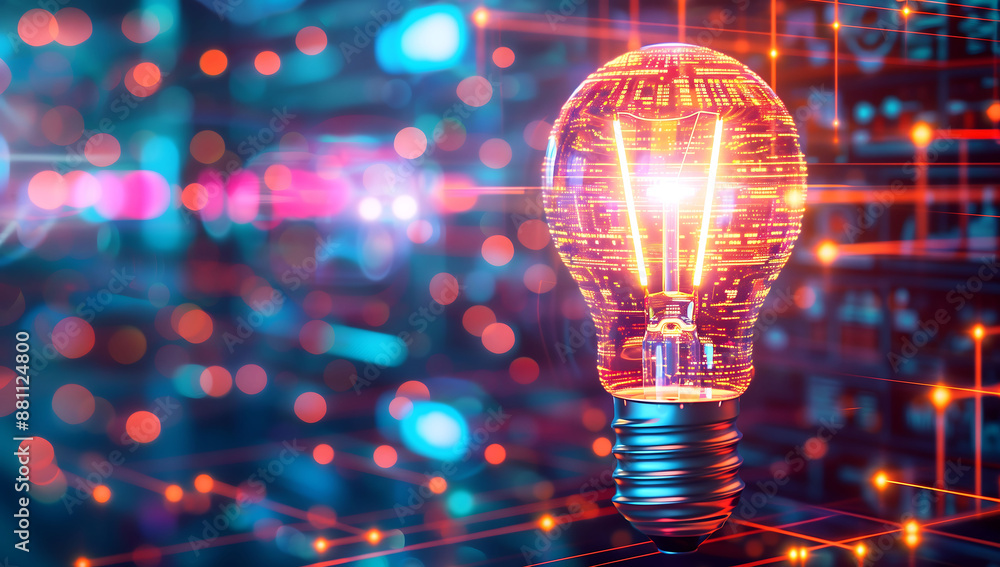 Light bulbs symbolize creative thinking - The art of abstract innovation - The door to the future for startups - Inspiration for creativity.Generative AI Light bulbs symbolize creative thinking - The art of abstract innovation - The door to the future for startups - Inspiration for creativity.Generative AI