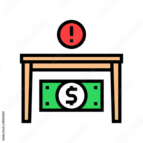 bribery money business cash color icon vector. bribery money business cash sign. isolated symbol illustration