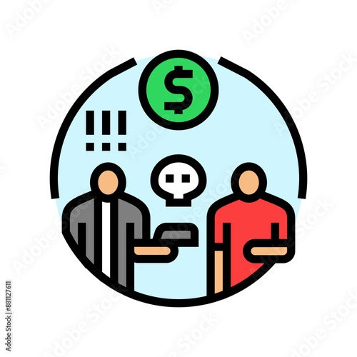 extortion money business cash color icon vector. extortion money business cash sign. isolated symbol illustration