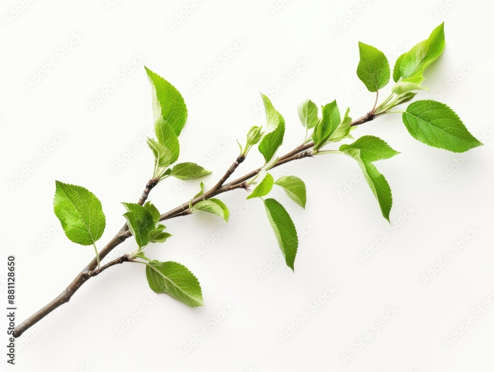 Branch with green leaves Branch with green leaves