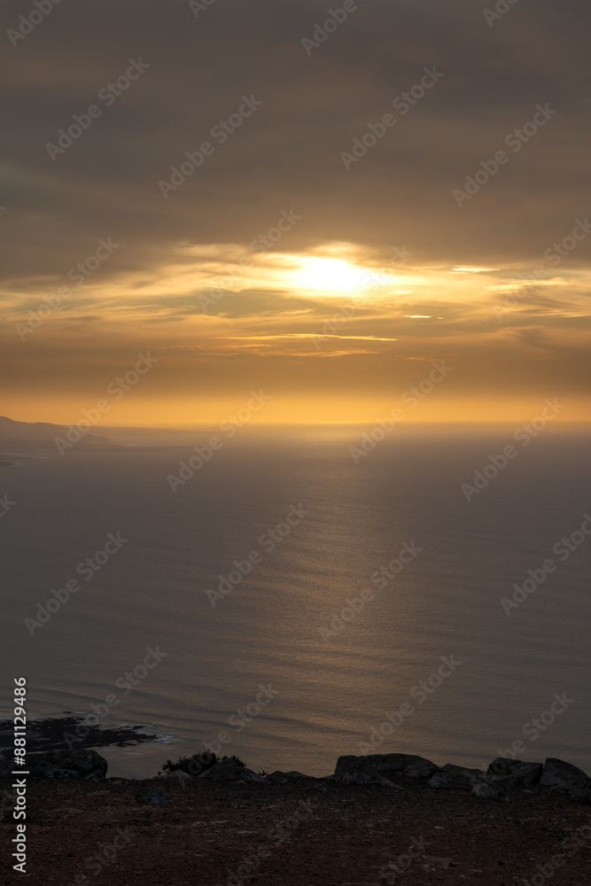 Obraz premium Sunset at viewpoint Mirador del Rio, Lanzarote