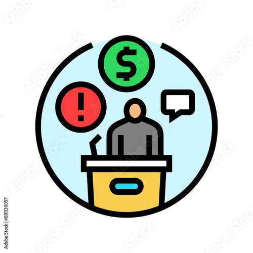 graft money business cash color icon vector. graft money business cash sign. isolated symbol illustration