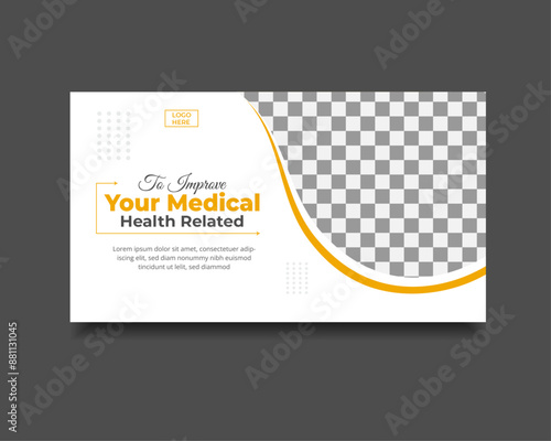 medical youtube thumbnail design. youtube video thumbnail and web banner template.
