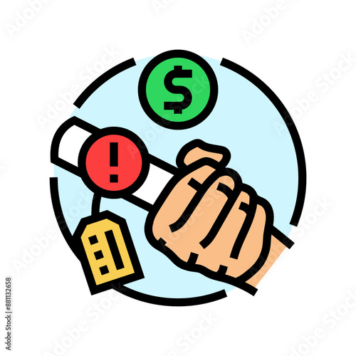 insider trading money business cash color icon vector. insider trading money business cash sign. isolated symbol illustration