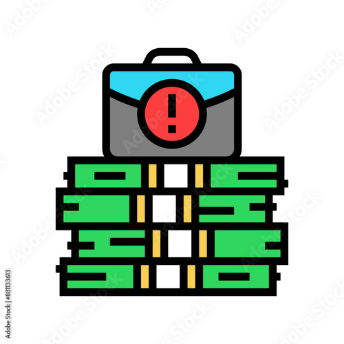 illicit enrichment money business cash color icon vector. illicit enrichment money business cash sign. isolated symbol illustration