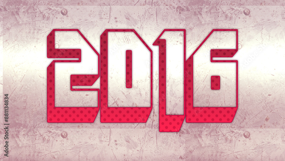 Cute 3d bold outline pink number design of 2016 on white background. Cute 3d bold outline pink number design of 2016 on white background.